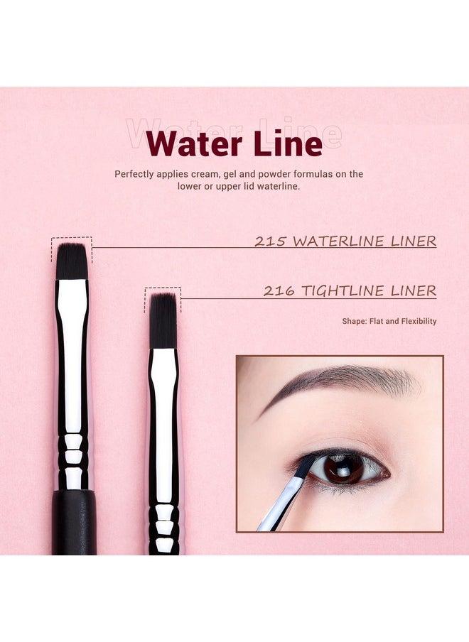 Eyeliner Brush Set, Professional Eye Liner Makeup Brushes 11Pcs, Angled Flat Definer Ultra Fine Bent Pencil Point Eyeliner Brushes For Precision Liner, T324