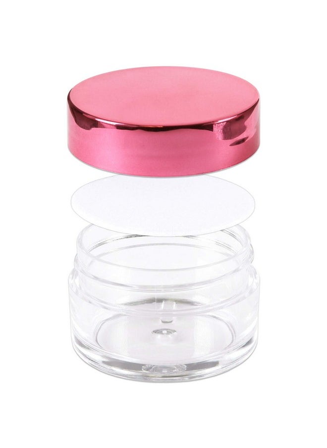 Beauticom 20G/20Ml Usa Acrylic Round Clear Jars With Lids For Lip Balms, Creams, Make Up, Cosmetics, Samples, Ointments And Other Beauty Products (12 Pieces, Rose Gold Lid (Flat Top))