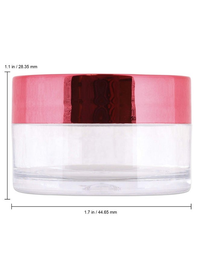 Beauticom 20G/20Ml Usa Acrylic Round Clear Jars With Lids For Lip Balms, Creams, Make Up, Cosmetics, Samples, Ointments And Other Beauty Products (12 Pieces, Rose Gold Lid (Flat Top))