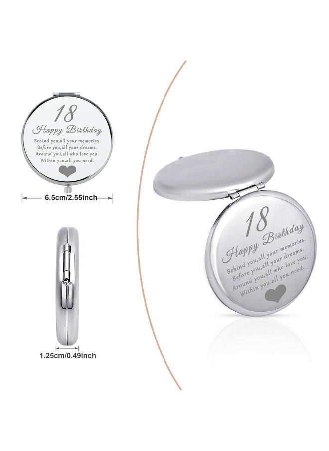 18Th Birthday Gift For 18 Years Old Girls, Happy 18Th Birthday Gift For Sister Niece Daughter Bestie, Folding Makeup Mirror For Her, Present Idea For Girls Turning 18 Years Old, 18Th Bday Gift For Her