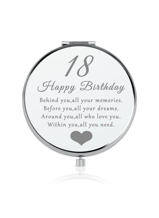 18Th Birthday Gift For 18 Years Old Girls, Happy 18Th Birthday Gift For Sister Niece Daughter Bestie, Folding Makeup Mirror For Her, Present Idea For Girls Turning 18 Years Old, 18Th Bday Gift For Her