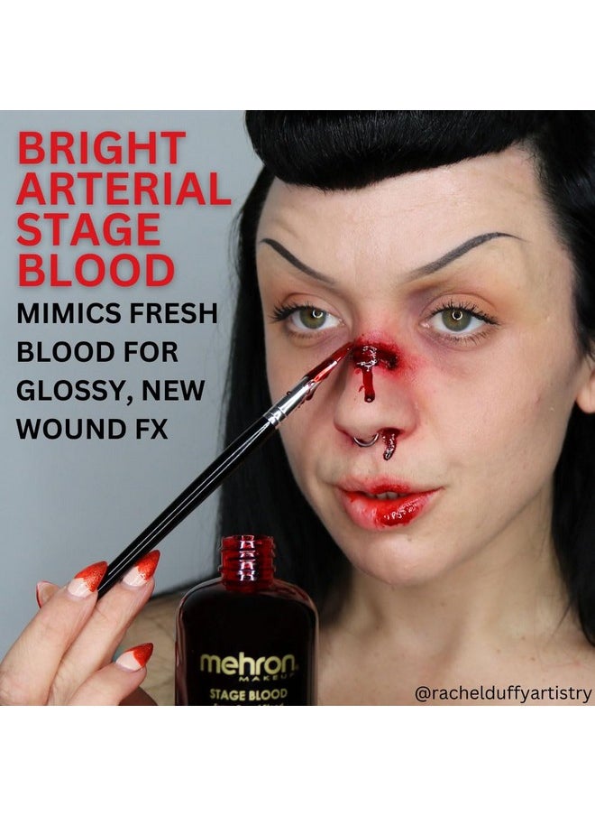 Makeup Stage Blood | Realistic Fake Blood For Halloween | Stage Blood Makeup | Washable Fake Blood For Special Fx, Stage & Screen, Halloween, & Cosplay (4.5 Oz) (Bright Arterial)