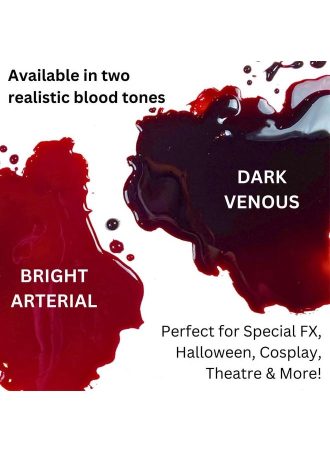 Makeup Stage Blood | Realistic Fake Blood For Halloween | Stage Blood Makeup | Washable Fake Blood For Special Fx, Stage & Screen, Halloween, & Cosplay (4.5 Oz) (Bright Arterial)