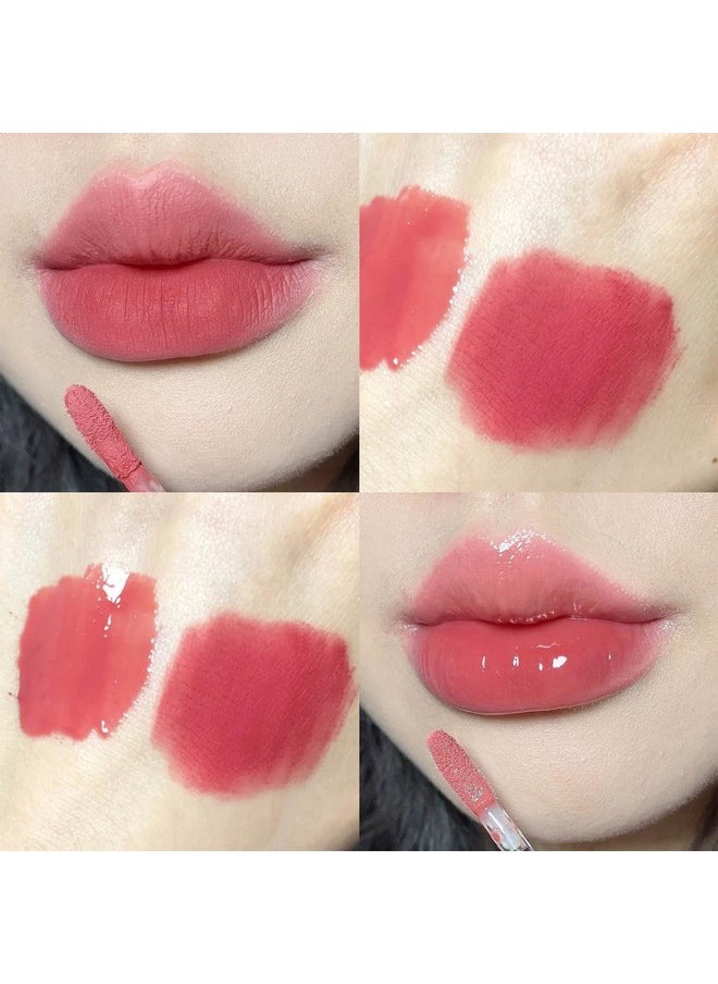 6 Colors 2 In 1 Double-End Lip Gloss Set, 6Pcs Matte Velvet & Mirror Finish Liquid Lipstick, Long Lasting Waterproof Glossy Lip Glaze, Plumping Hydrating Fuller Lip Makeup Kit