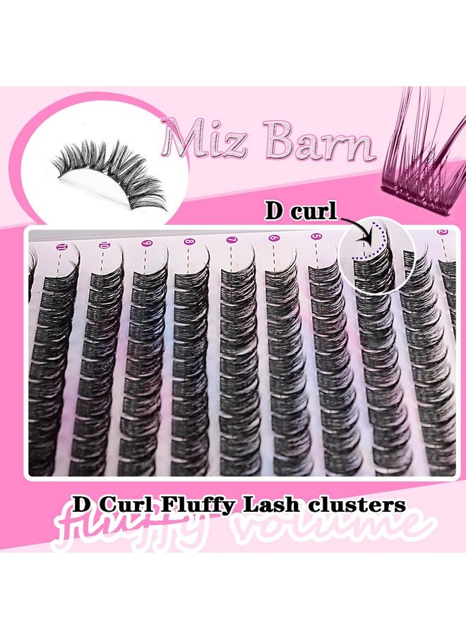 Lash Clusters 144Pcs Lash Extension D Curl Eyelash Clusters, 12-18Mm Individual Lashes Fluffy False Eyelashes Clusters Diy At Home (D-12-18 Mix)(Diy-11 Mix)