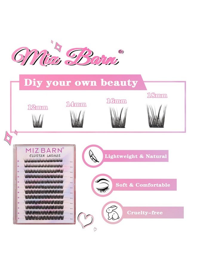 Lash Clusters 144Pcs Lash Extension D Curl Eyelash Clusters, 12-18Mm Individual Lashes Fluffy False Eyelashes Clusters Diy At Home (D-12-18 Mix)(Diy-11 Mix)