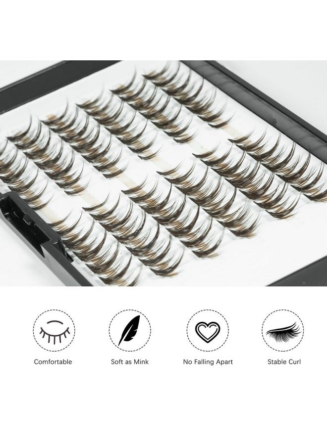 Manga Lashes Individual, Brown Anime Lash Clusters, Doll Manhua Eyelashes, Spiky Individual Lashes Natural Diy Wispy Manga Lash Clusters, False Lash Extension At Home