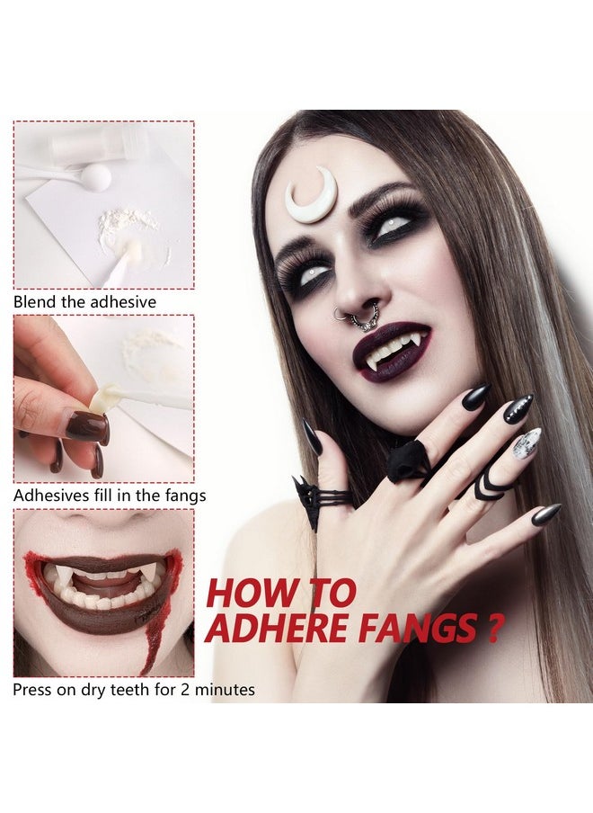 Halloween Vampire Makeup Kit, Complete Vampire Sfx Make Up Set With Vampire Teeth Fangs, Fake Blood And White Foundation For Cosplay, Costume Party, Stage, Movies & Theater