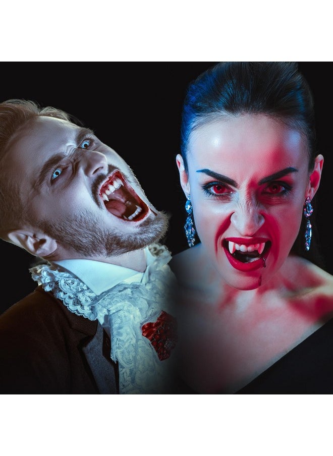 Halloween Vampire Makeup Kit, Complete Vampire Sfx Make Up Set With Vampire Teeth Fangs, Fake Blood And White Foundation For Cosplay, Costume Party, Stage, Movies & Theater