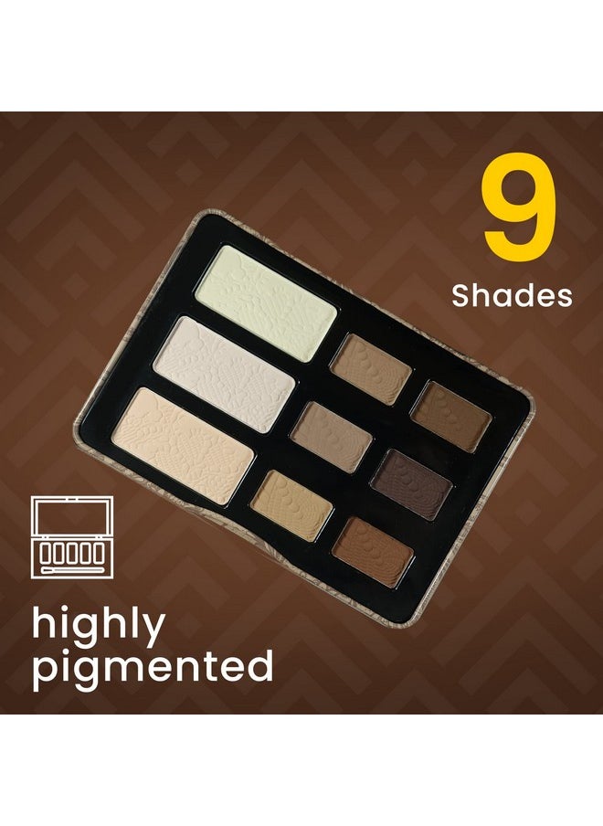 Cosmetics - Matte Natural, 9-Color Eyeshadow Palette Matte Finish, Highly Pigmented Eye Shadow Makeup, Long-Wearing Eye Palette, Eye Makeup Kit With Easy-To-Blend Neutral Shades