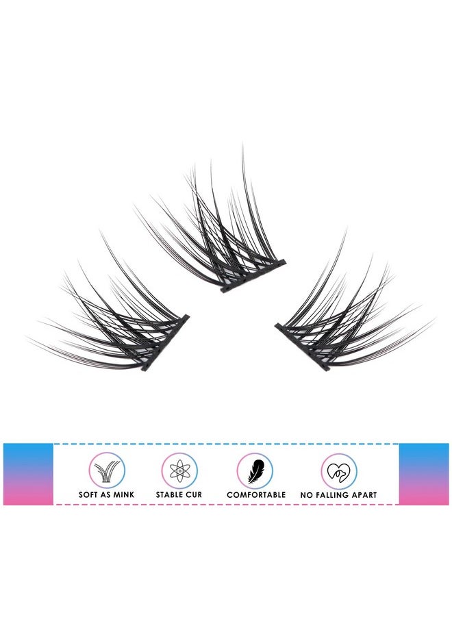 Diy Lash Extensions Wispy, Lash Clusters Individual Lash Extensions, C+ D Mix Curl Soft And Lightweight 10-16Mm Mix Resuale Wide Band+Mix Style Cluster Lashes For Home Use (Hybird/C/D)