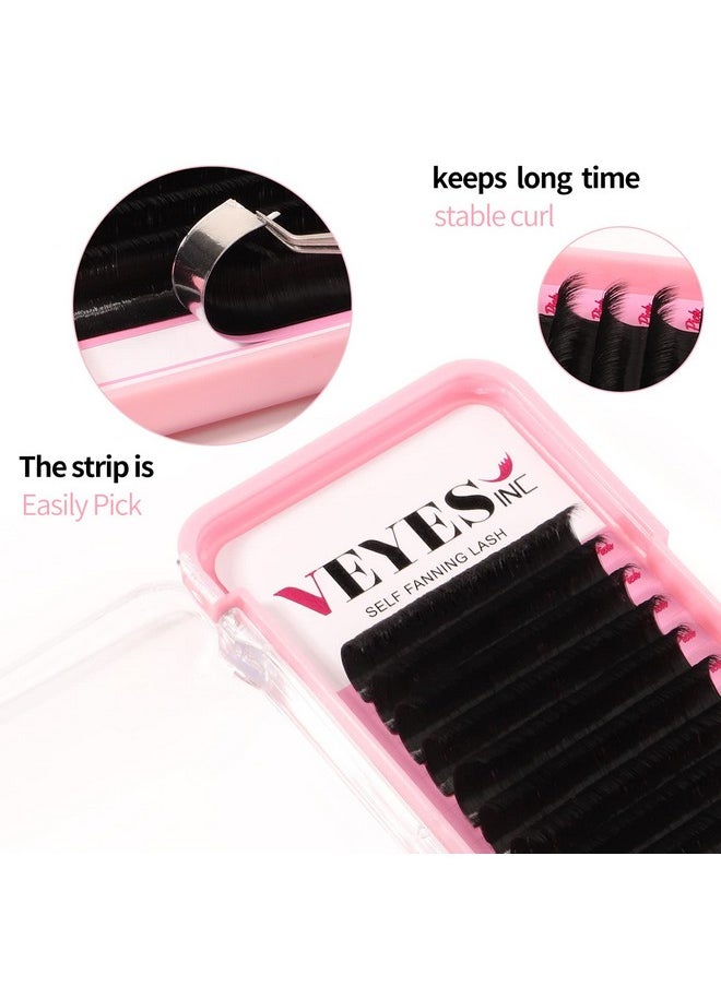 Easy Fan Volume Lash Extensions 03 05 07 J/B/L/C/Cc/D/Dd Curl 8-25Mm Mixed & Single Length Tray, Matte Black Self Fanning Eyelashes, Professional Supplies For Lash Techs (0.05 D 15-20Mm)