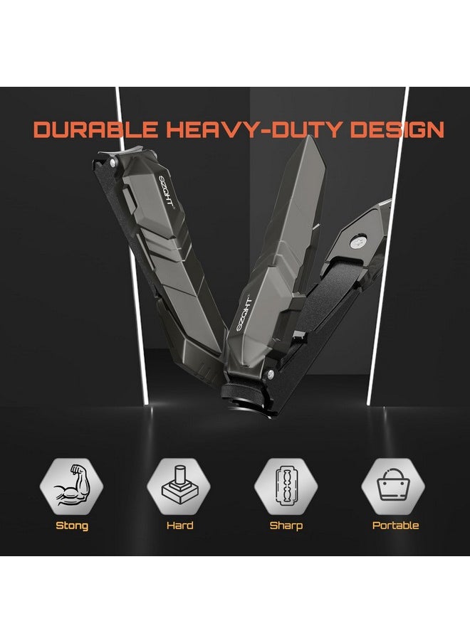 Nail Clippers,Precise And Durable Toe Nail Clippers With Catcher And Nail File,Fingernail Clippers Forthick Nails,Nail Cutter Without Mess For Men And Women(Gray)