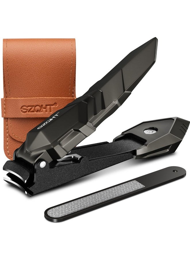 Nail Clippers,Precise And Durable Toe Nail Clippers With Catcher And Nail File,Fingernail Clippers Forthick Nails,Nail Cutter Without Mess For Men And Women(Gray)