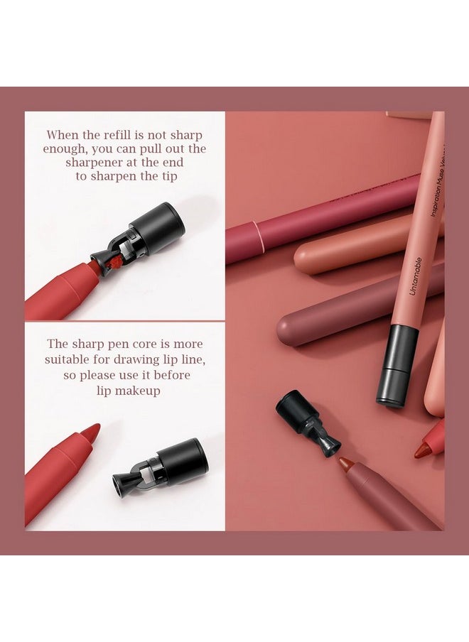 Lip Liner,Creamy Lip Liner Pencil,Long Lasting Lip Liner With Sharpener,Matte Finish,Smooth And Soft,Non Dry,Easy To Use,Cruelty Free,0.02 Oz,06 Fall Into