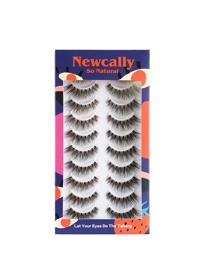 Lashes Natural Wispy False Eyelashes Cat Eye Lashes Hand-Knotted Soft Light Volume Fake Lashes Multipack