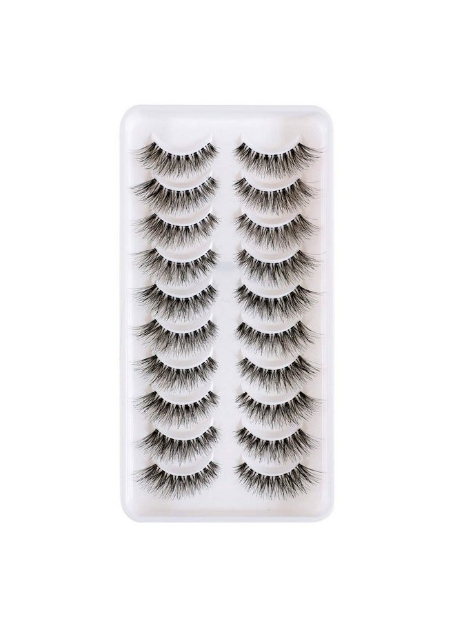 Lashes Natural Wispy False Eyelashes Cat Eye Lashes Hand-Knotted Soft Light Volume Fake Lashes Multipack