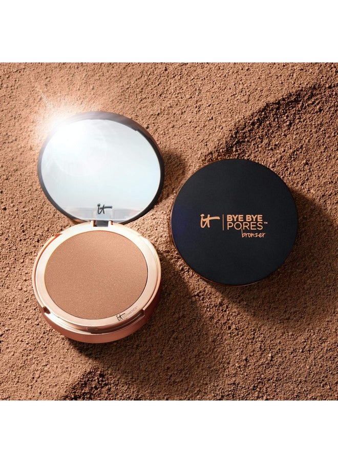 Bye Bye Pores Anti-Aging Bronzer, Diffuses Look Of Pores + Fine Lines, Sun-Kissed Glow Face Makeup Powder, Oil-Free, Talc-Free, With Hyaluronic Acid - Universal Shade, 0.3 Oz