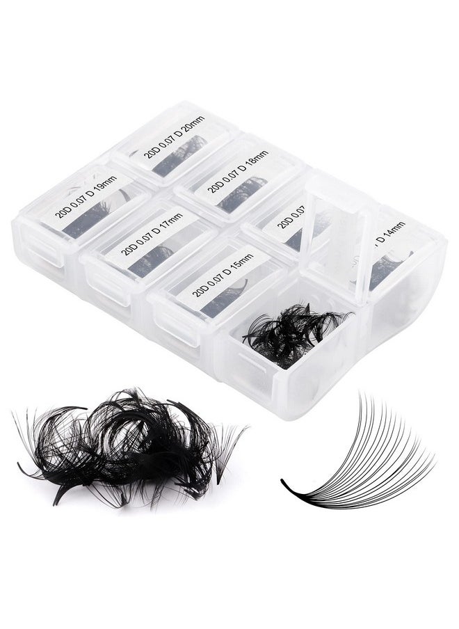 Tension Fadlash 20D Premade Fans Eyelash Extensions 600Pcs Pre Made Fans Lash Extensions Premade Lash Fans Volume Lash Extensions D Curl Eyelash Extension Premade Fans (20D-0.07D-14-20Mm)