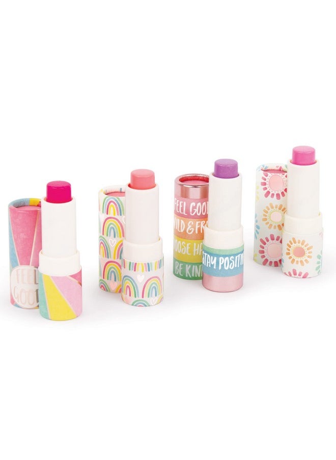 Ure Fun: Lip Gloss Set - 4 Piece Scented Lip Gloss Sticks, Cherry-Peach-Grape-Strawberry,On The Go For Adventurous & Stylish Tweens & Girls, Three Cheers For Girls, Make It Real, Ages 8+