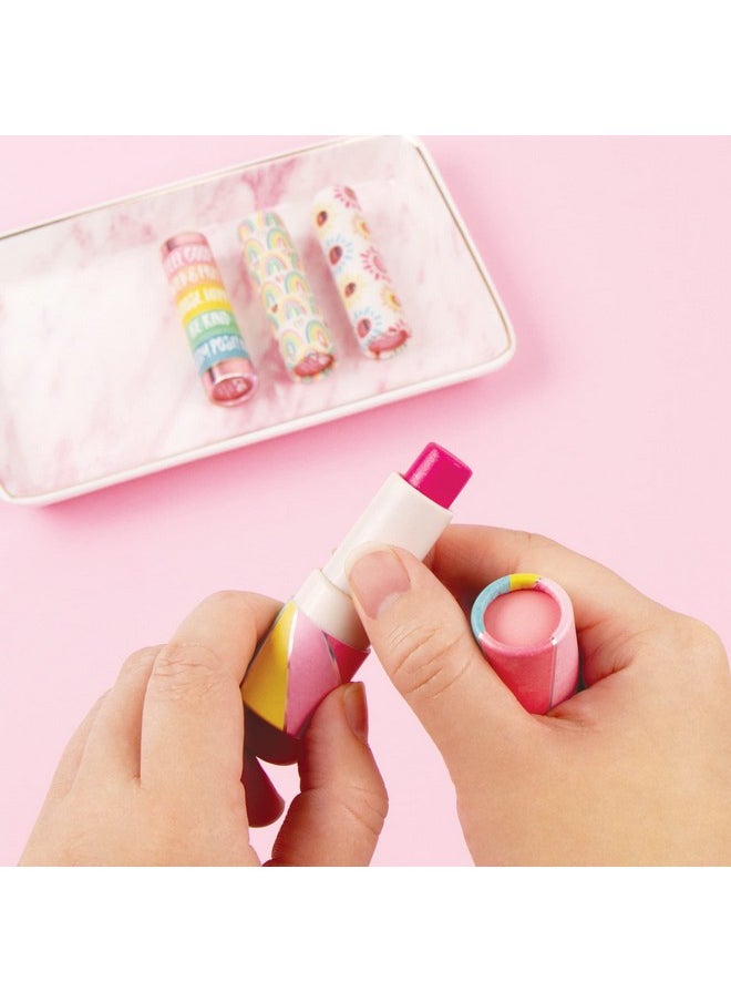 Ure Fun: Lip Gloss Set - 4 Piece Scented Lip Gloss Sticks, Cherry-Peach-Grape-Strawberry,On The Go For Adventurous & Stylish Tweens & Girls, Three Cheers For Girls, Make It Real, Ages 8+