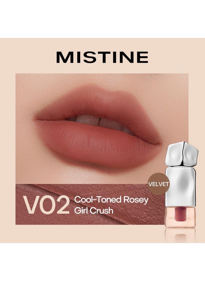 Makeup Velvet Lip Gloss Matte Lip Cream Liquid Lipstick Softening With Hyaluronic Acid Lip Tint, Non-Sticky Lightweight Lip Color V02 Pink Crush 0.1 Fl Oz