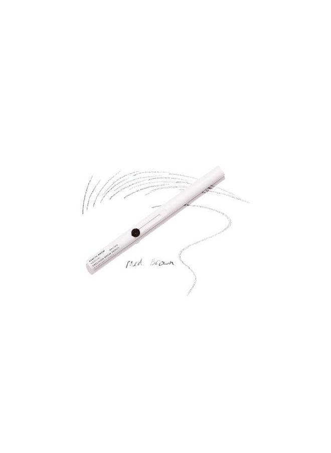 Exacto Brow Pencil For Flawless, Long Lasting, Realistic Brows With Dual-Ended Design Featuring Retractable Blade Tip For Precise Hair Like Detail And Blending Brush - Medium Brown