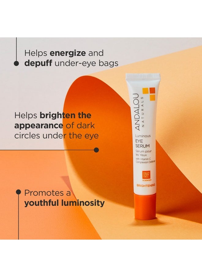Luminous Eye Serum, Brightening Eye Cream For Dark Circles And Puffiness, Vitamin C, Caffeine & Goji Glycopeptides For A Lighter, Tighter, Brighter Appearance, 0.6 Ounce