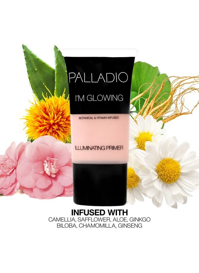 I'M Glowing Illuminating Primer, Pearly Pink Makeup Primer For Face, Contains Aloe Vera, Grape Seed Oil, Green Tea, Brightens Complexion, Combats Wrinkles, Fine Lines & Pores