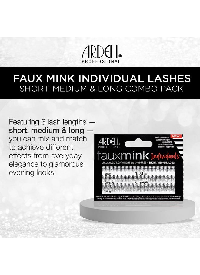 Faux Mink Knot-Free Diy Lash Clusters, Eyelash Extension Kit, Individual Lashes Short, Medium And Long Combo Pack - 4 Pack