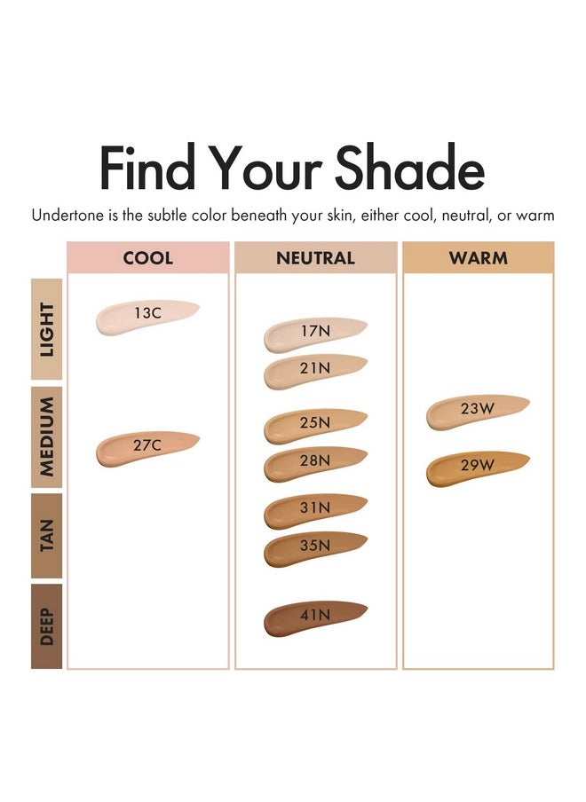 Age20'S Signature Essence Pact Spf 50+ | Cream Foundation, Dewy Finish, Natural Coverage | Korean Cushion Foundation | 1 Refills Included | 13C Porcelain