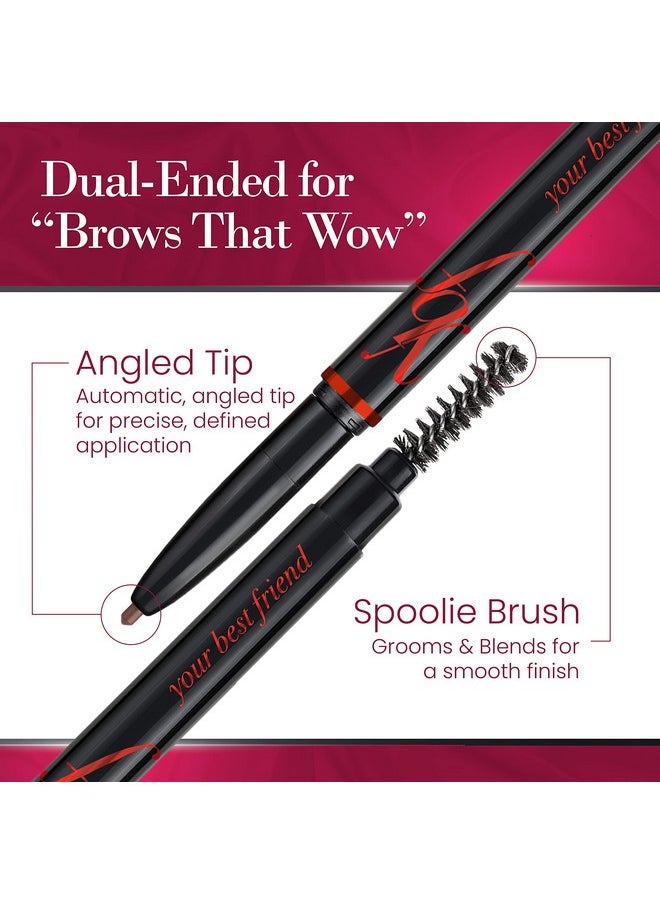 Beauty Eyebrow Pencil - Universal Automatic Brow Pencil With Spoolie Brush - Perfect Eyebrow Makeup Shaper And Filler For Women - All Hair Colors & Skin Tones - Taupe Eyebrow Liner - 2 Pack