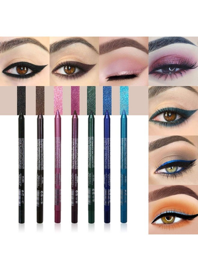 14 Colors Eyeliner Pen Colorful Set, Pearl Eyeliner Kit Metallic Eyeshadow Pencil Matte Glitter Colored Eye-Liner, Long Lasting Professional Eye Makeup Set Colorful Eyeliner Eye Color For Women