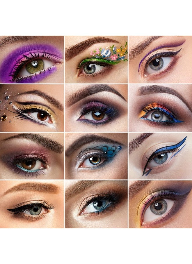14 Colors Eyeliner Pen Colorful Set, Pearl Eyeliner Kit Metallic Eyeshadow Pencil Matte Glitter Colored Eye-Liner, Long Lasting Professional Eye Makeup Set Colorful Eyeliner Eye Color For Women