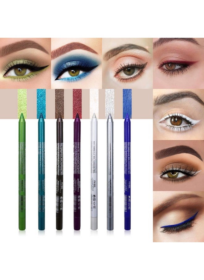 14 Colors Eyeliner Pen Colorful Set, Pearl Eyeliner Kit Metallic Eyeshadow Pencil Matte Glitter Colored Eye-Liner, Long Lasting Professional Eye Makeup Set Colorful Eyeliner Eye Color For Women