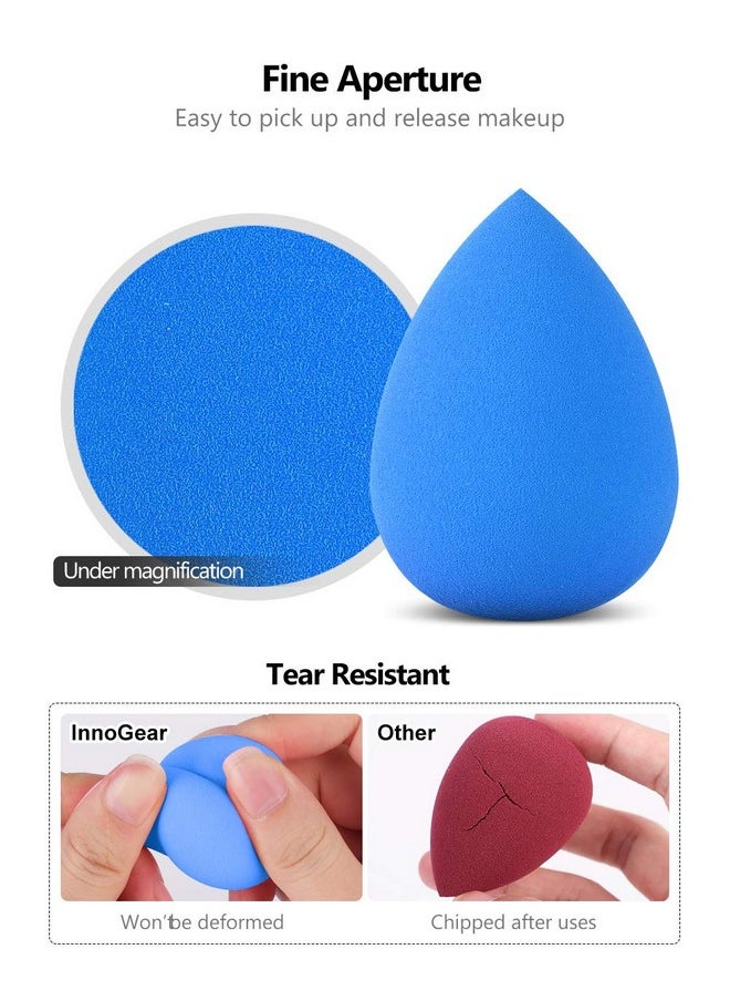 Makeup Sponge, 10 Pcs Makeup Sponges Blender Set Beauty Cosmetic Foundation Blending Applicator Puff, Flawless For Liquid Cream Powder (Multi Colored)