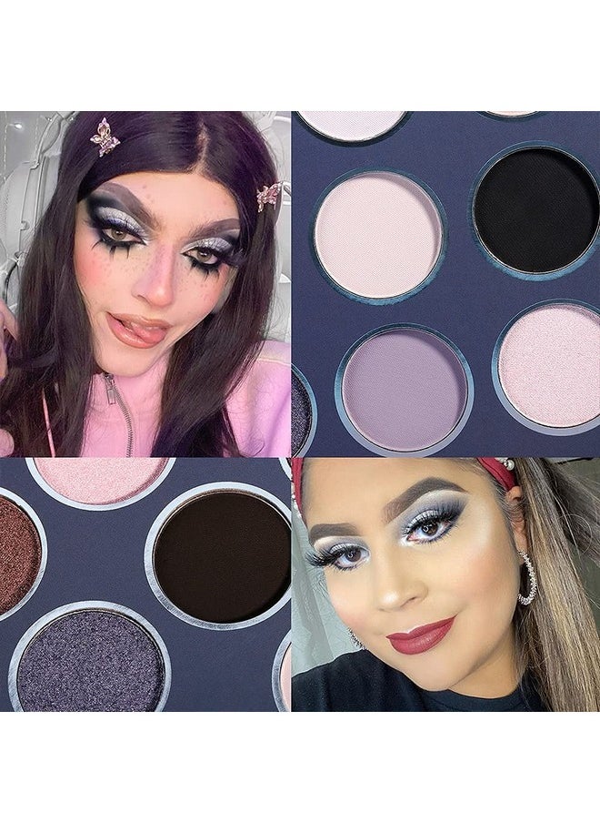 Smokey Grey Eyeshadow Palette, Black Gray Smoky Eye Shadow Pallet Goth Halloween Makeup, Matte Shimmer Neutral Silver Eyeshadow Pallets, Long Lasting Natural Nude Makeup Palette, Cruelty Free