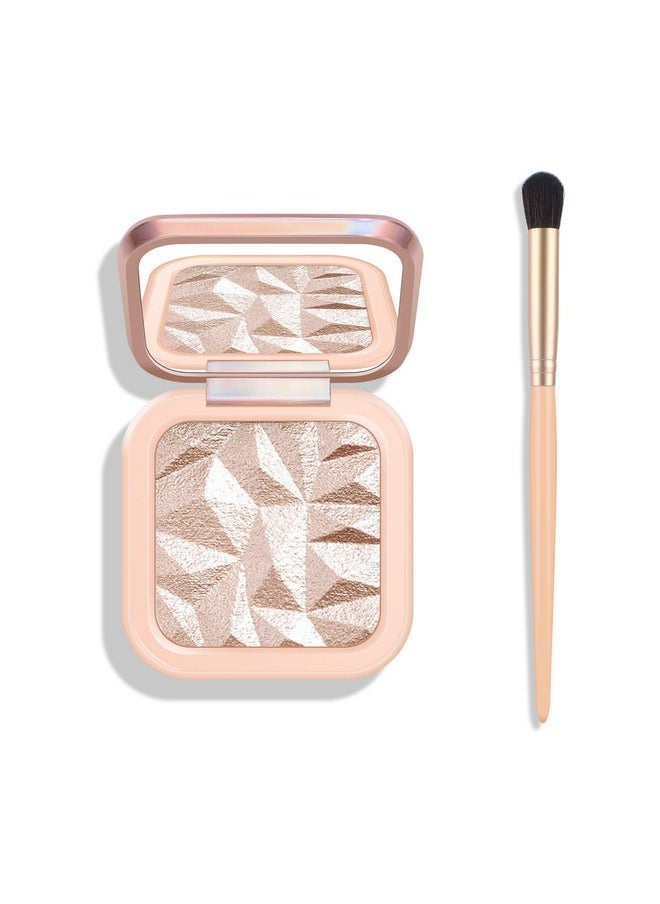 Face Highlighter Palette, High Glossy Face Illuminator Palette, Natural Glow Finish, Pearl Shimmer Smooth Baked Powder, Lasting Sparkling Highlighter Makeup-Dawn Glow