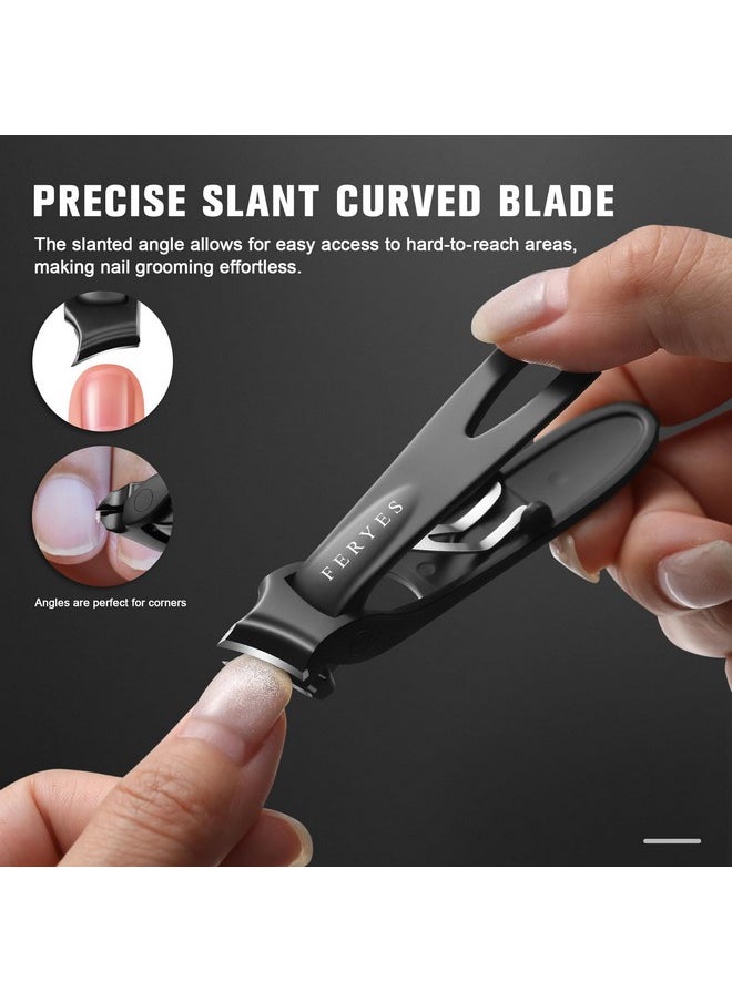 Heavy Duty Wide Jaw Opening Slant Curved Blade Nail Clippers For Men Thick Toenails, Ultra Sharp Professional Grade Toenail Clippers For Ingrown Tough Nails,Seniors