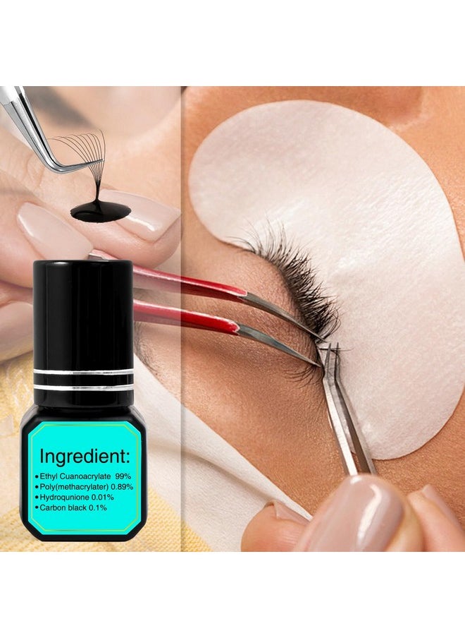 Eyelash Extension Glue Lash Extension Adhesive 0.5-1 Sec Drying Time Retention 9 Weeks Maximum Bond Lash Glue Long Lasting Black Eyelash Glue Professional Lash Artist Use Only (Volume,5Ml)