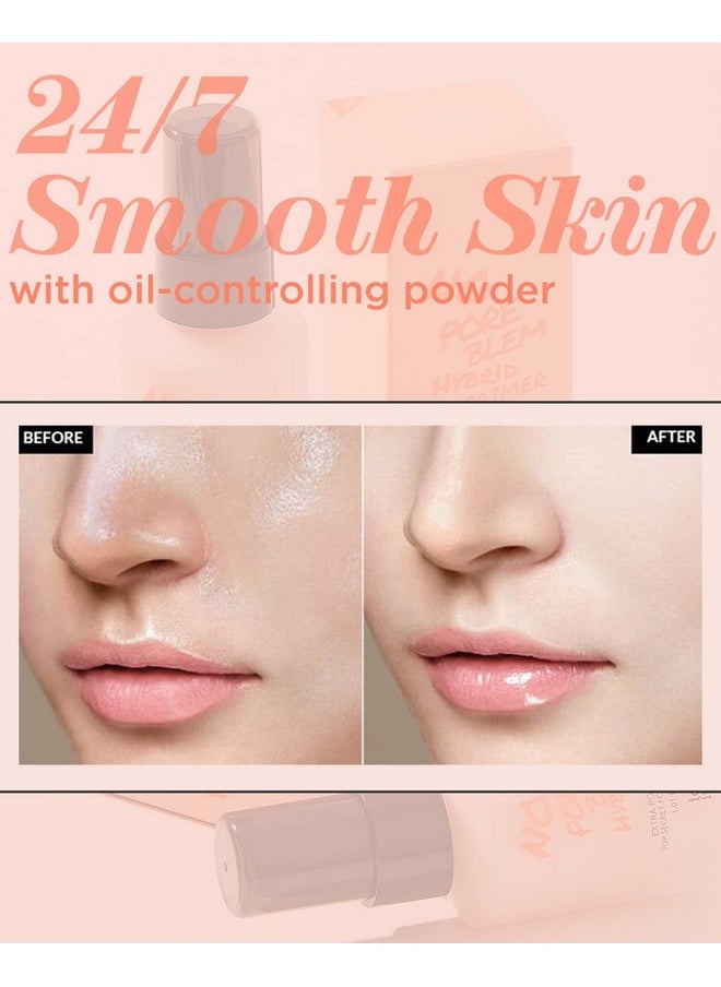 No Poreblem Hybrid Primer - Extra Pore Covering - 24/7 Matt Finish Sebum And Shine Control - With Vitamin C & E And Green Tea Extracts For Smooths Skin, 1.01 Fl.Oz.