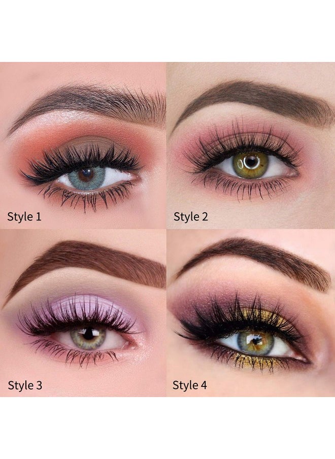 Lashes Fake Eyelashes - Mink Lashes 20 Pairs Faux Mink Lashes 6D 4 Styles Mixed Wispy Fluffy Lashes Natural Look False Eyelashes Cat Eye Lashes Reusable Lashes Pack| 10Mm-20Mm