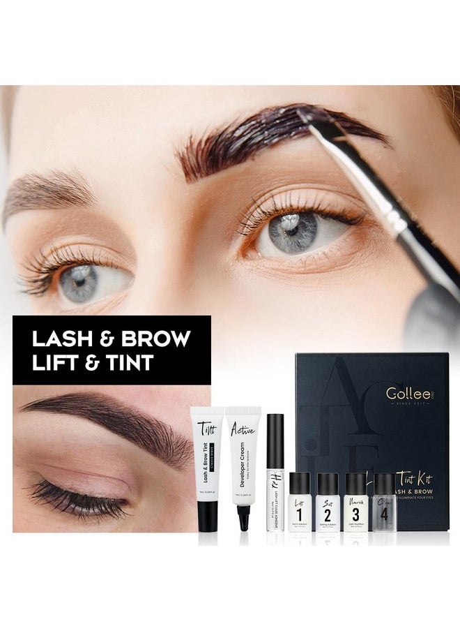 4 In 1 Lash Lift And Black Color Kit Brow Lamination Kit Black Eyelash & Eyebrow Set Eyelash Perm Kit With Detail Instruction And Complete Tools Easy For Beginner Achieve Salon-Quality At Home