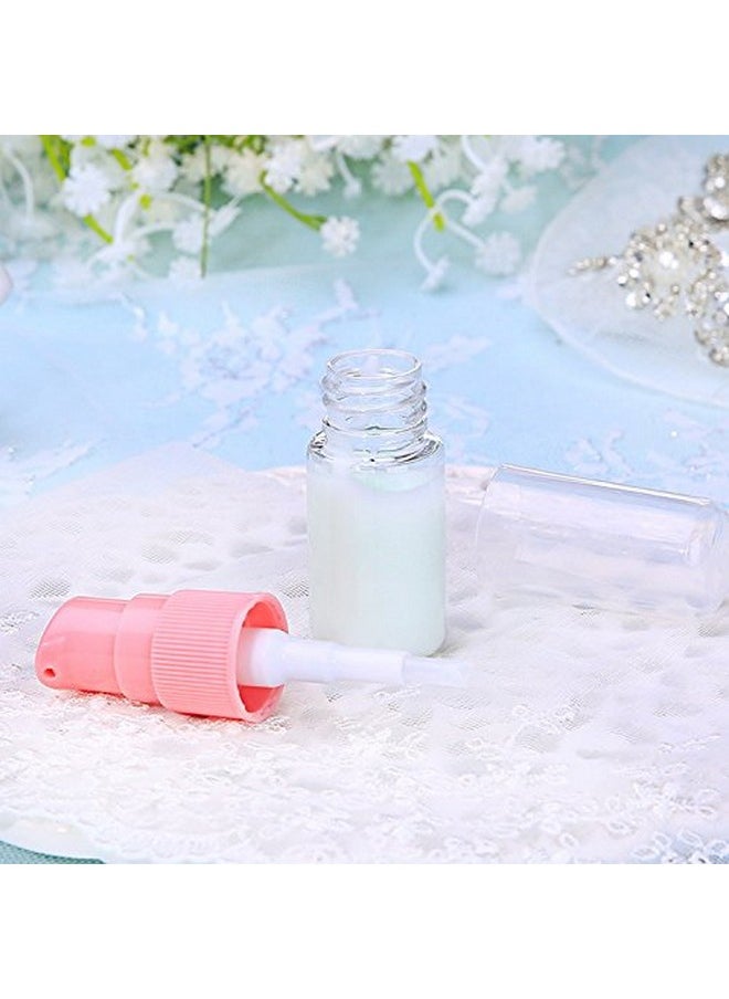 10Ml Portable Empty Refillable Bottle Cream Shampoo Lotion Treatment Pump Bottle With Cap Travel Bottles Toiletries Liquid Container For Cosmetic Make-Up Pack Of 6 (Transparent)