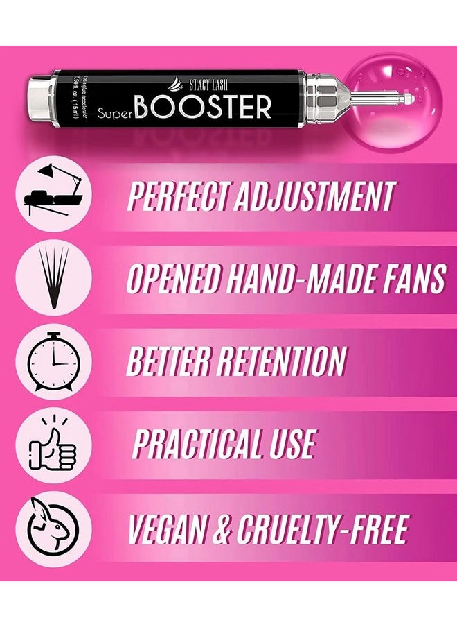 Super Booster For Eyelash Extensions / 0.50Fl. Oz. / 15Ml / Eyelash Primer/Accelerated Lash Bond/Lash Extension Glue Activator/Professional Use/Lash Tech Supplies/For Low Humidity