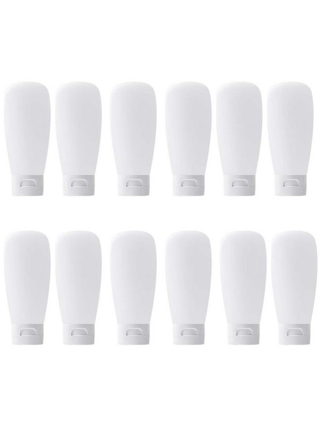 12Pcs 150Ml/5Oz Empty Refillable White Plastic Cosmetic Soft Tubes Containers Squeezed Facial Cleanser Bottle With Flip Cap For Body Bath Shower Gel Lotion Cream Shampoo