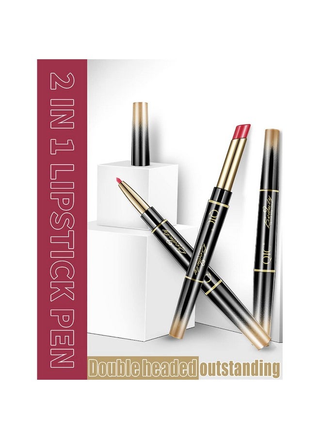 مجموعة مكياج أحمر الشفاه وقلم تحديد الشفاه من 6 قطع، أحمر أرجواني/أرجواني داكن/أحمر قرمزي/برتقالي فاتح/وردي/أحمر ياقوتي مع قلم تحديد الشفاه ومجموعة هدايا أحمر الشفاه للاستخدام اليومي/السفر/الحفلات/العمل