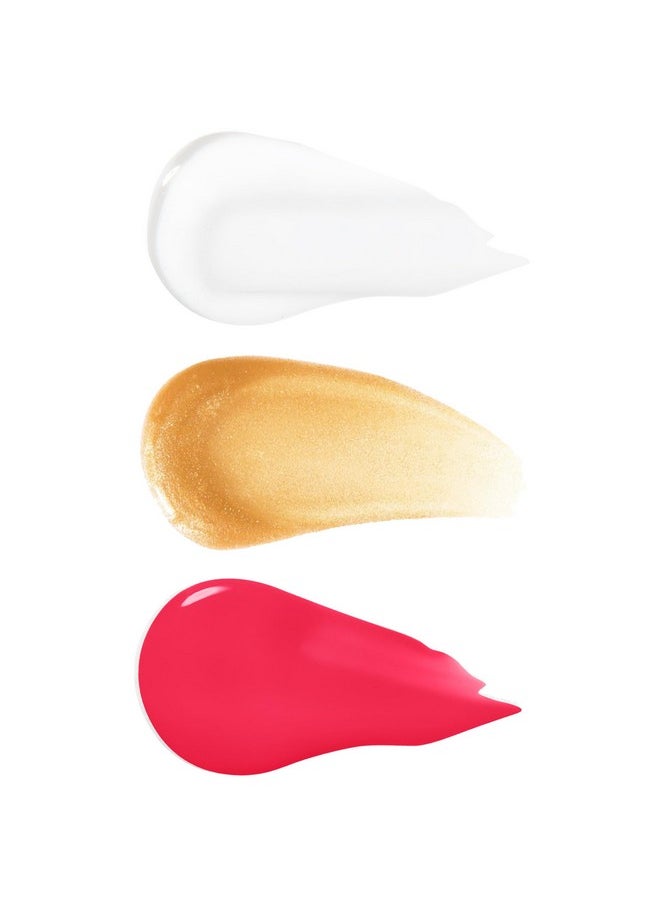 - F21 - Beauty Lip Gloss Set, Pack Of 3 Tubes, Clear And Tinted Shades, Hydrating, Plumping, Non-Sticky Formula For Glossy Shine, Clearly/Angelic/Cherry