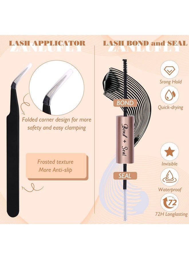 Lash Clusters Kit Fox Eye Manga Lash Extension Kit Natural Individual Lashes Kit Wispy Cat Eye Diy Eyelashes Clusters Extension Kit With Lash Bond And Seal Lash Applicator