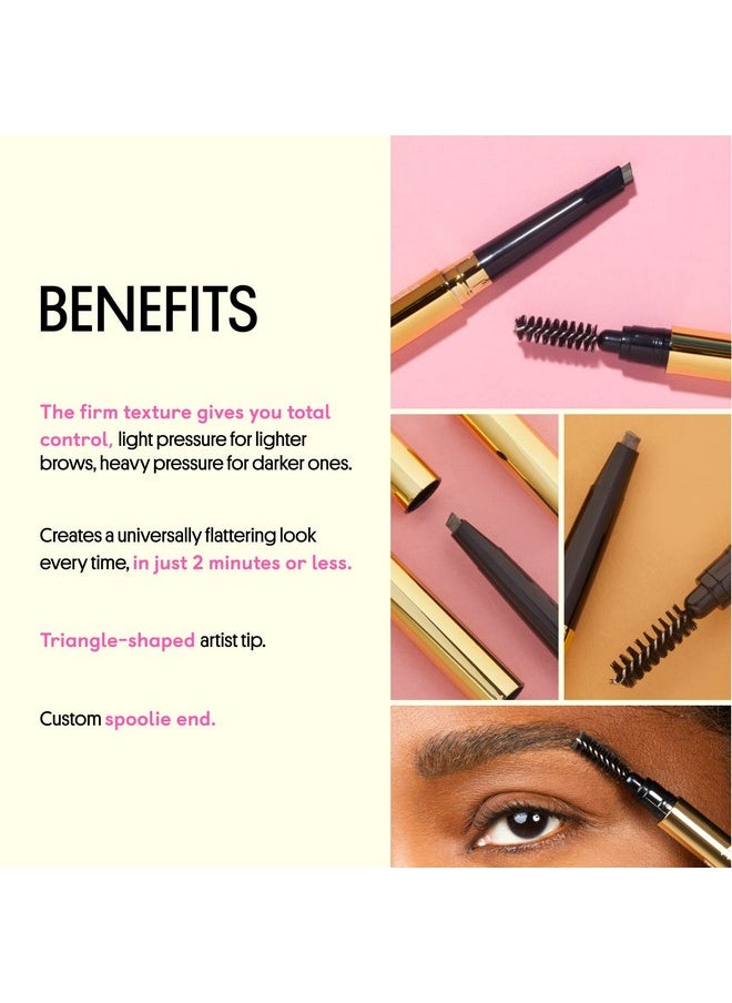 Uni Brow Eyebrow Pencil, Dual Sided With Spoolie, Longwearing Waterproof Eyebrow Crayon, Define Shape And Fill Brows, Brown, Blonde And Taupe Universal Shade